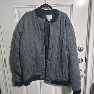 Men's Old Navy Quilted Bomber Jacket - Gray Size 2XL